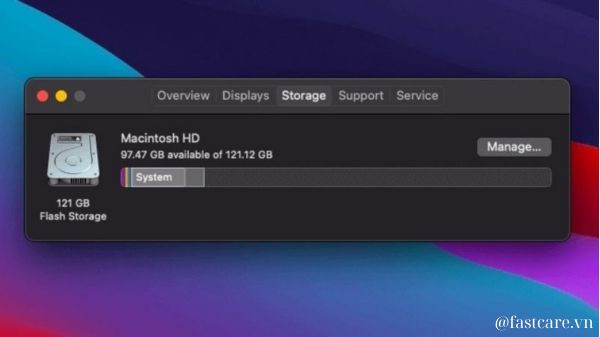 Kiểm tra dung lượng ổ cứng Macbook