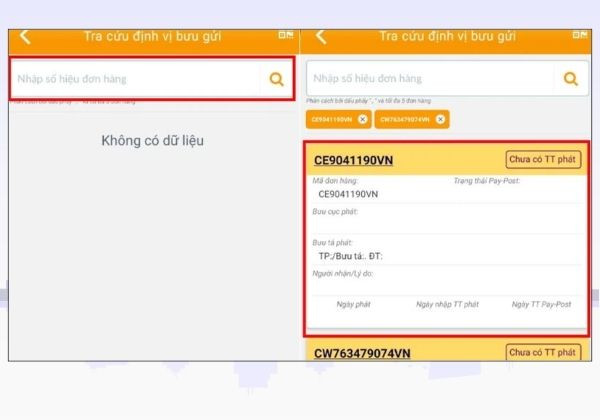 Kiểm tra đơn hàng trên ứng dụng My Vietnam Post bước 3 Kiểm tra đơn hàng trên ứng dụng My Vietnam Post bước 3