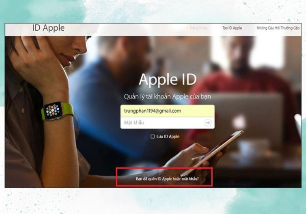 Lấy lại mật khẩu iCloud bằng tài khoản Gmail B1