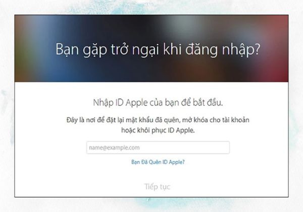 Lấy lại mật khẩu iCloud sử dụng máy tính b2