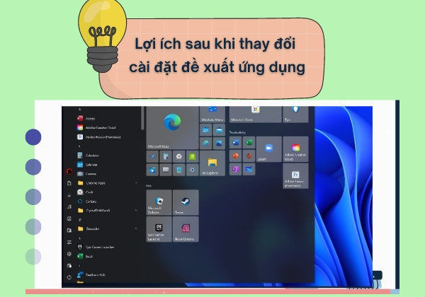 Thay đổi cài đặt đề xuất ứng dụng trong Windows&nbsp;