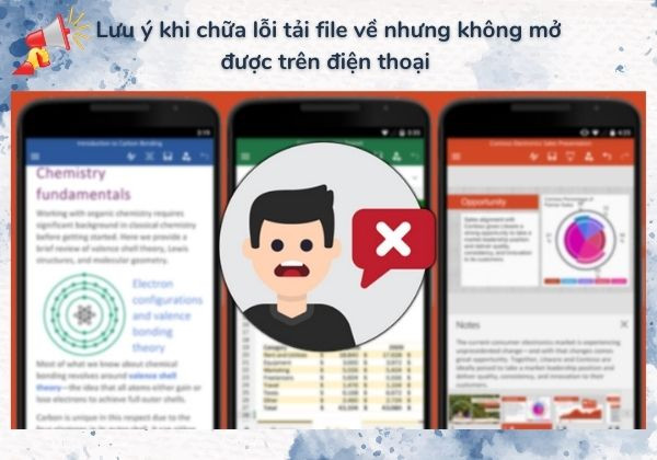 Tải file về nhưng không mở được trên điện thoại