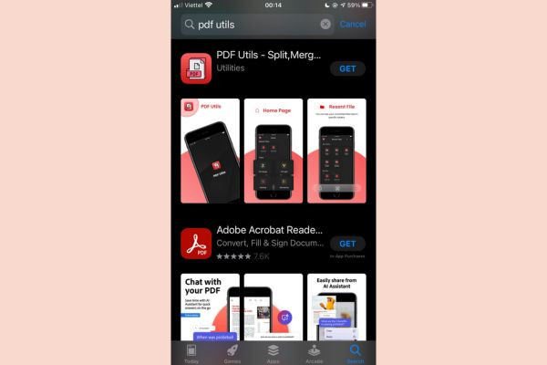 Tách file PDF trên điện thoại bằng PDF Utils