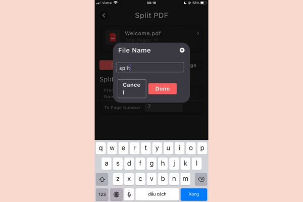 Tách file PDF trên điện thoại bằng PDF Utils