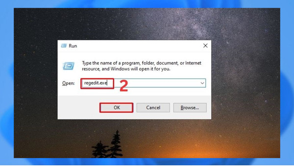 Sử dụng Registry Editor để tắt cập nhật bước 2