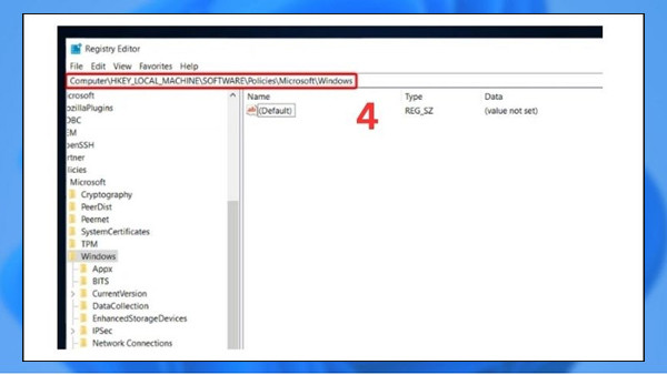 Sử dụng Registry Editor để tắt cập nhật bước 3