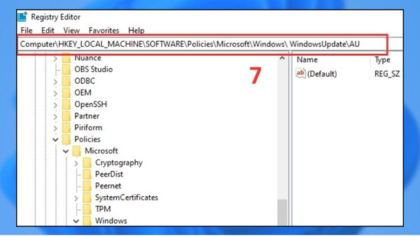 Sử dụng Registry Editor để tắt cập nhật bước 5-2