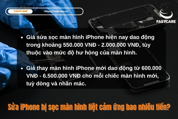 Thay màn hình iPhone bị sọc màn hình liệt cảm ứng bao nhiêu tiền