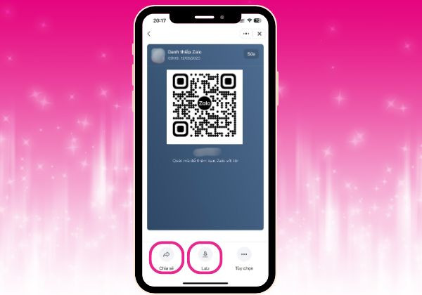 Tạo mã QR để chia sẻ đến bạn bè bước 3