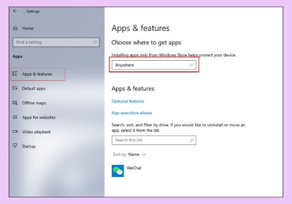 Thay đổi cài đặt đề xuất ứng dụng trong Windows&nbsp;