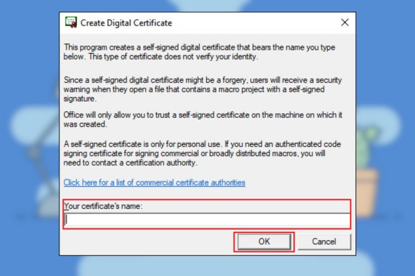 Thêm chữ ký Digital vào dòng chữ ký đã tạo B2