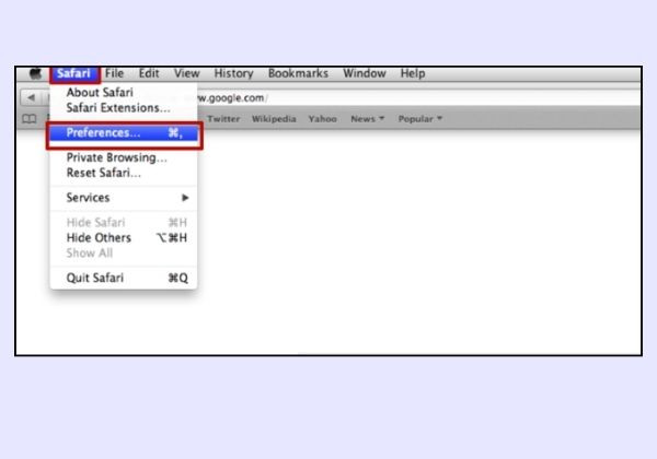 Thiết lập Proxy Server trên trình duyệt Safari bước 1