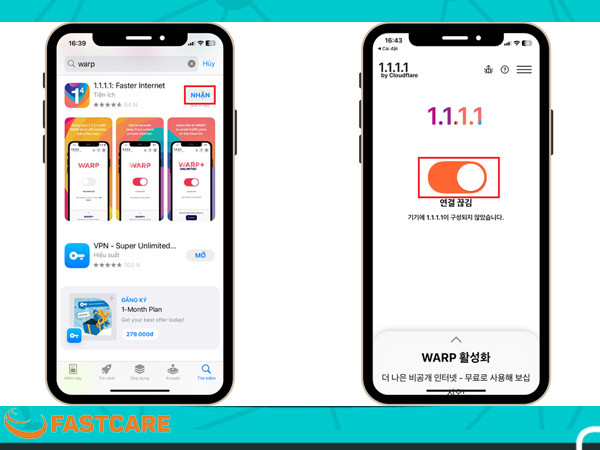 Truy cập web bị chặn bằng ứng dụng 1.1.1.1 Faster Internet