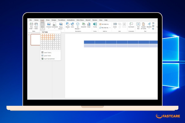 Chèn lịch vào PowerPoint