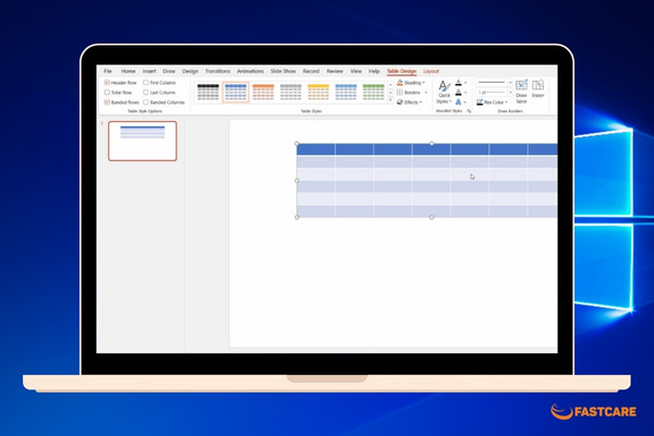 Chèn lịch vào PowerPoint