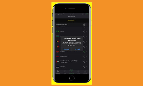 Ứng dụng truy cập web bị chặn trên iOS - Proton VPN bước 2 Ứng dụng truy cập web bị chặn trên iOS - Proton VPN bước 2