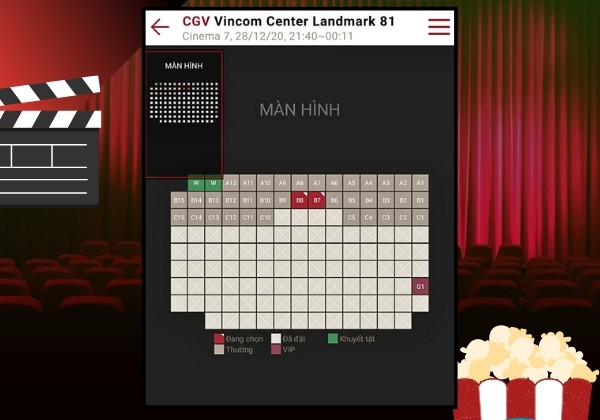 App đặt vé xem phim CGV B3