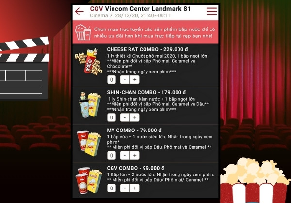 App đặt vé xem phim CGV B4