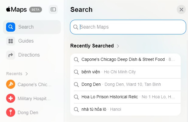 Apple Maps web