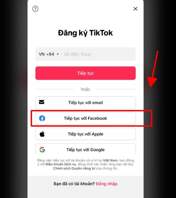 Tiktok đăng nhập bằng Facebook Tiktok đăng nhập bằng Facebook