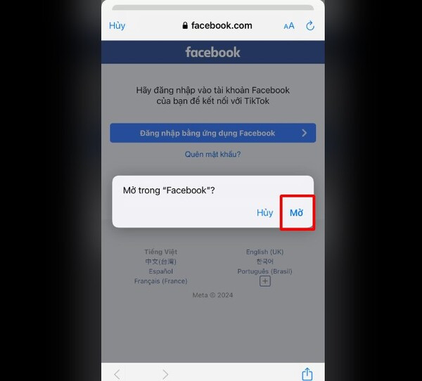 Tiktok đăng nhập bằng Facebook Tiktok đăng nhập bằng Facebook