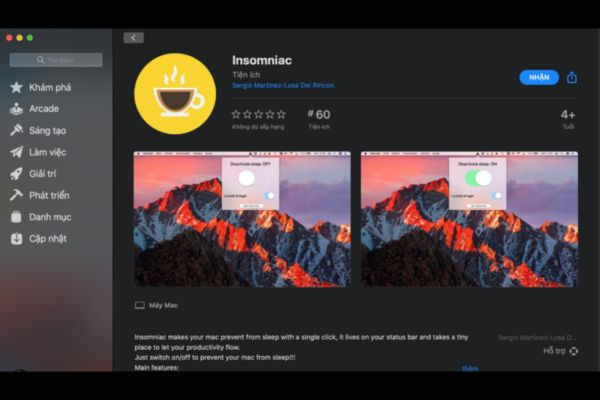 Cách 4: Insomniac app Cách 4: Insomniac app