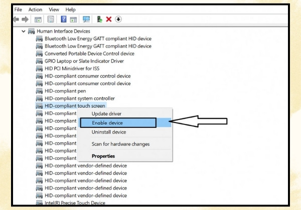 Hướng dẫn bật cảm ứng màn hình Laptop Win 10 bước 4