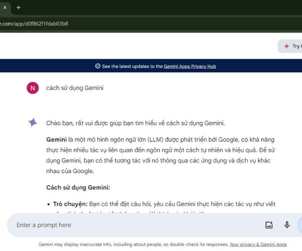 Cách bật Gemini từ thanh địa chỉ Google Chrome bước 3
