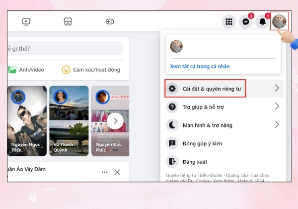 Cách bật thông báo sinh nhật bạn bè trên Facebook sử dụng máy tính B2