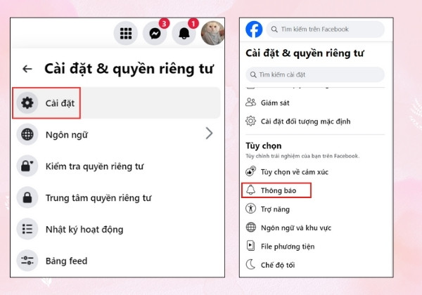 Cách bật thông báo sinh nhật bạn bè trên Facebook sử dụng máy tính B3