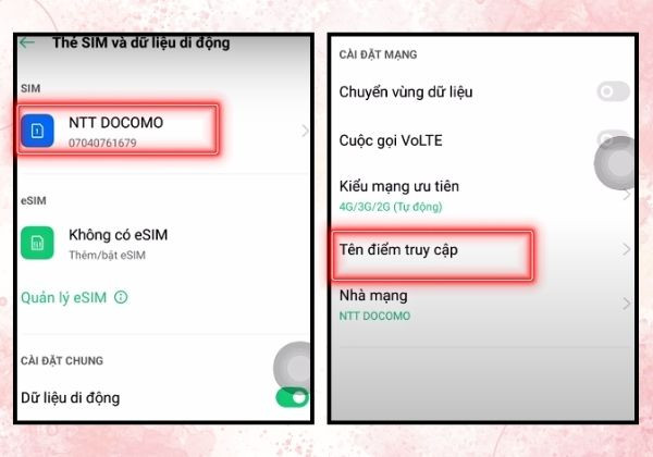 Hướng dẫn cài đặt cấu hình sim Docomo Hướng dẫn cài đặt cấu hình sim Docomo