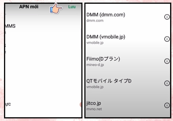 Cách cài đặt cấu hình sim Docomo cho Samsung B5 Cách cài đặt cấu hình sim Docomo cho Samsung B5