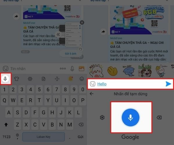 Cách chuyển giọng nói thành văn bản trên Zalo bằng bàn phím ảo B2