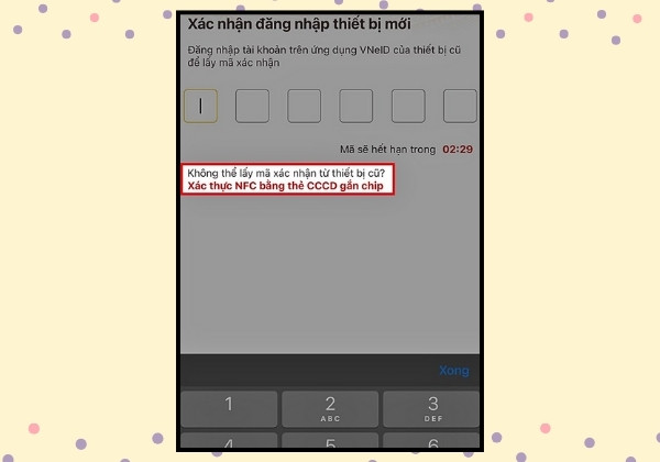 VNEID trên điện thoại mới trong trường hợp mất máy cũ B5