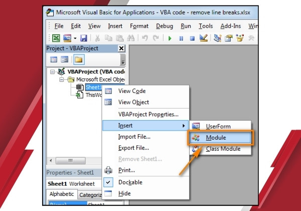 Cách đánh dấu nháy trước số trong Excel có mã VBA bước 3
