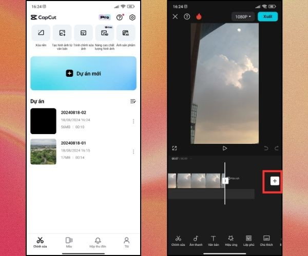 Cách ghép nối 2 hoặc nhiều video trên CapCut bước 2
