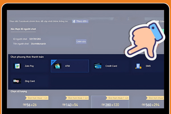 Cách nạp UC PUBG mobile qua website của VNG B3
