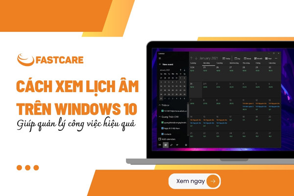 Cách xem lịch âm trên Windows 10