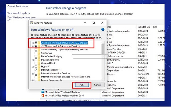 Cài đặt Net Framework cách 1 bước 4