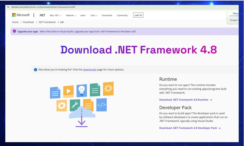Cài đặt Net Framework cách 2