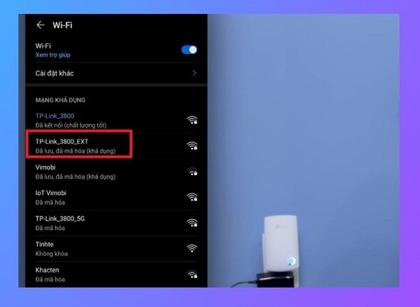 Cài đặt thiết bị kích sóng wifi Bước 4