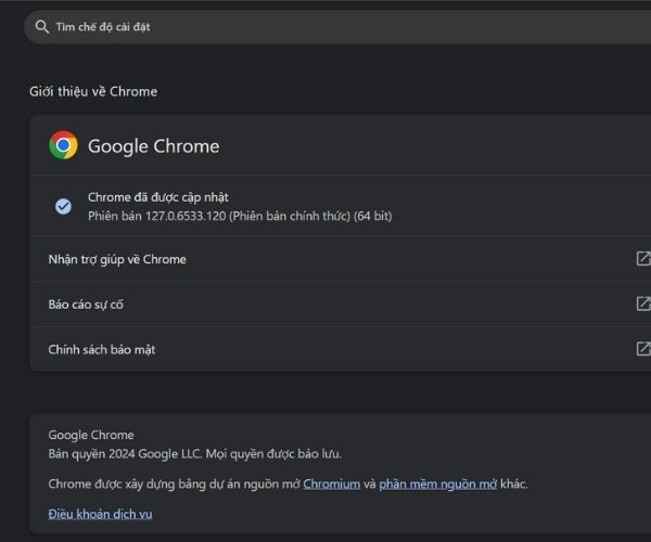 Cập nhật trình duyệt Google Chrome bước 2