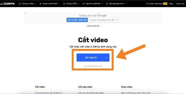 Cắt video online bằng Online Video Cutter bước 1