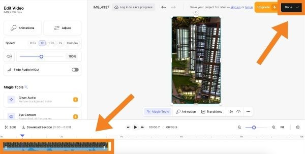 Cắt video online bằng Veed bước 2