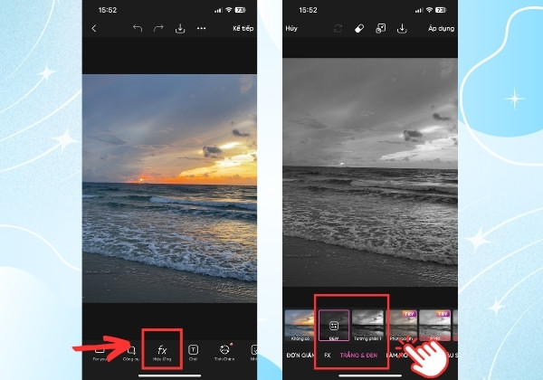 Chỉnh ảnh đen trắng bằng ứng dụng PicsArt trên iPhone B3