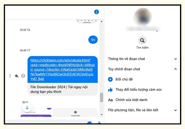 Đổi chủ đề đoạn chat trên trình duyệt web b2
