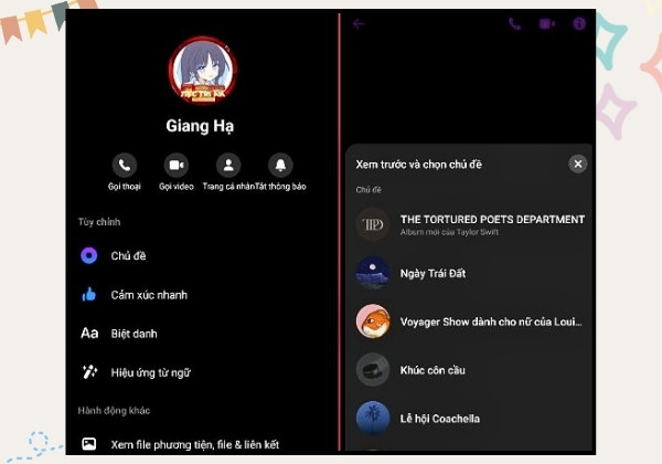 Đổi chủ đề Messenger trên điện thoại Android