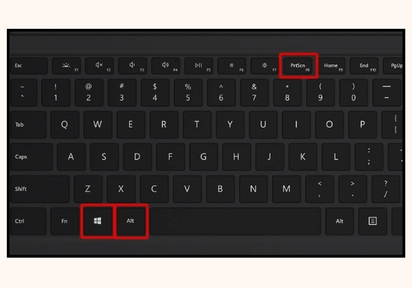 Dùng tổ hợp phím Windows + Alt + Print Screen