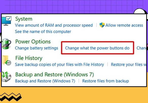 Gập màn hình laptop mà không tắt máy win 10 bằng cách thay đổi chức năng của nút nguồn bước 3