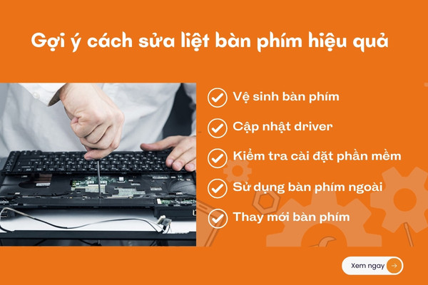 Giá sửa bàn phím laptop bị liệt Giá sửa bàn phím laptop bị liệt